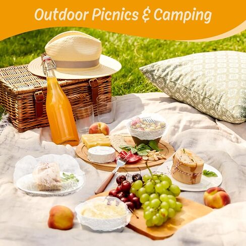 100PCS Bowl Covers Bread Proofing (9-11 inch),Large Food Fruit Storage Protection from Dust,Fits Family Outdoor Picnic,Bread Proofing & Shower Caps,Food Storage Covers for Kitchen Bowl/Plates in Saudi Arabia