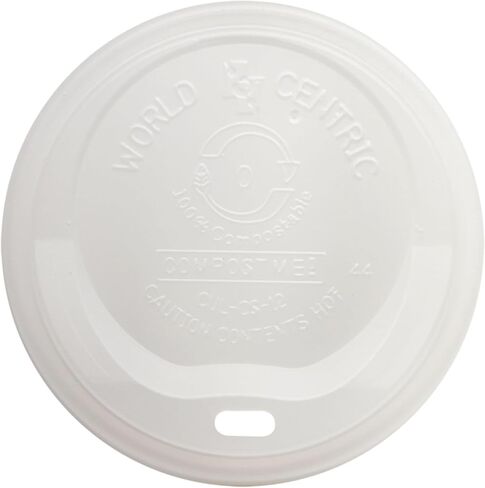 World Centric Compostable Cup Lids 10-20 oz - Made from Plants, Leak-Resistant - 200 Pack in Saudi Arabia