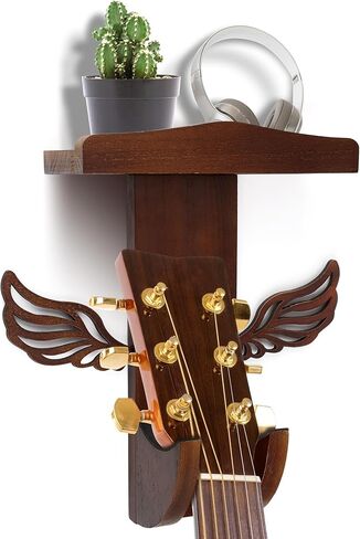 Guitar Wall Mount, Dark Brown Guitar Hanger Wall Mount, Suitable for Most Sizes of Electric Guitars, Acoustic Guitars and Ukuleles in Saudi Arabia