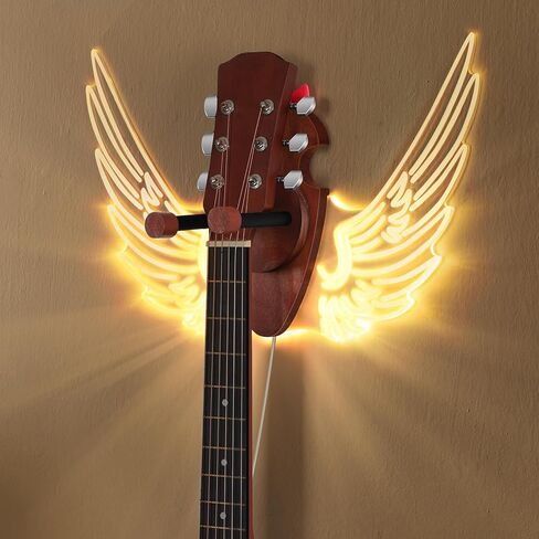 ETELI جيتار جدار جبل مع حامل اختيار الخشب جيتار جدار شماعات مع الاكريليك أدى ضوء جيتار حامل جدار جبل للصوت، الكهربائية، باس والقيثارة in Kuwait