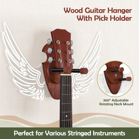 ETELI جيتار جدار جبل مع حامل اختيار الخشب جيتار جدار شماعات مع الاكريليك أدى ضوء جيتار حامل جدار جبل للصوت، الكهربائية، باس والقيثارة in Kuwait