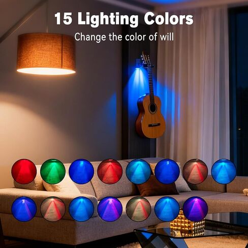 EASTROCK Glowing Guitar Wall Mount, Automatic Locking Guitar Wall Hangers, 15 Colors, Three Lighting Modes, Suitable for Classical/Folk/Electric Guitars, Bass, Guitarist Gifts. in Saudi Arabia