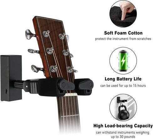EASTROCK Glowing Guitar Wall Mount, Automatic Locking Guitar Wall Hangers, 15 Colors, Three Lighting Modes, Suitable for Classical/Folk/Electric Guitars, Bass, Guitarist Gifts. in Saudi Arabia