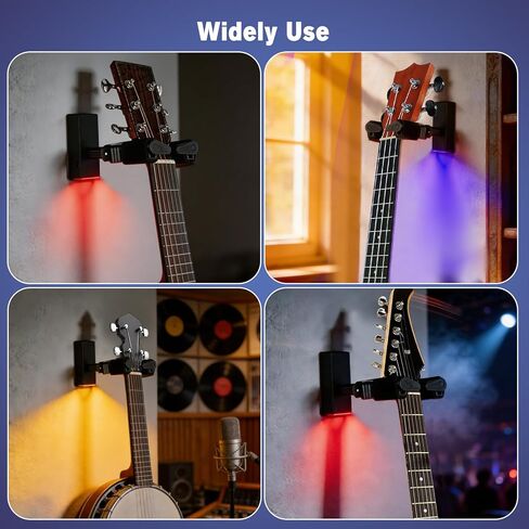 EASTROCK Glowing Guitar Wall Mount, Automatic Locking Guitar Wall Hangers, 15 Colors, Three Lighting Modes, Suitable for Classical/Folk/Electric Guitars, Bass, Guitarist Gifts. in Saudi Arabia