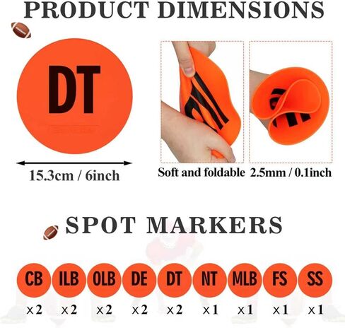 Football Defense Drill Cone Set Flexible 3-4/4-3 Defensive Formation Training Cones, Durable Marker Discs for Coaches, Practice, and Team Drills in Saudi Arabia