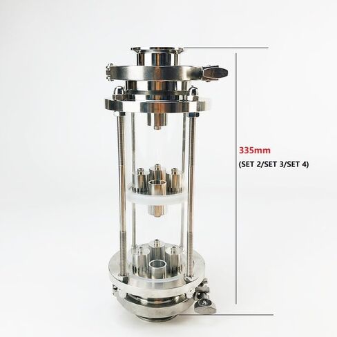 3"(76mm) OD91 Column with 3pcs 304 Stainless Steel Bubble Plates,3-Layer Glass Rectification Column (Set 4) in Saudi Arabia