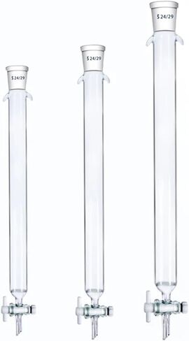 1 Pc Caliber 24# Sand Core Glass Chromatography Column Standard Mouth Glass Chromatography Column with Tetrafluoropaston (22x400mm) in Saudi Arabia