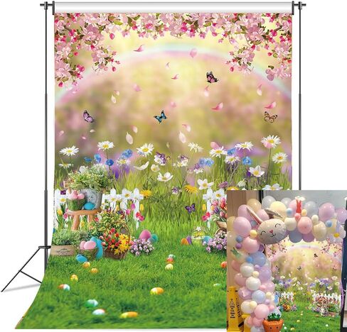 خلفية الربيع للتصوير الفوتوغرافي 7x5ft طبيعة زهرة وردية الوردي خلفية عيد الفصح لافتة استحمام الطفل الأطفال الصور الدعائم in Kuwait