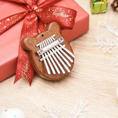 بيانو كاليمبا الصغير ذو 8 مفاتيح - سلسلة مفاتيح قلادة أداة لطيفة - هدية مثالية للمبتدئين - BEAR in Saudi Arabia
