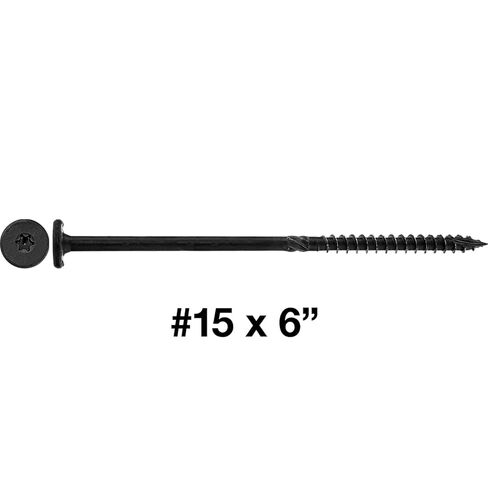 Jake Sales 15x6 Black Wafer Head Structural Lag Screws. Used for Log Construction, Timber Framing, Laminated Beams and Pole Barns Among Other Uses. T-30 Torx/Star Drive (Full Box 450 Screw Count) in Saudi Arabia