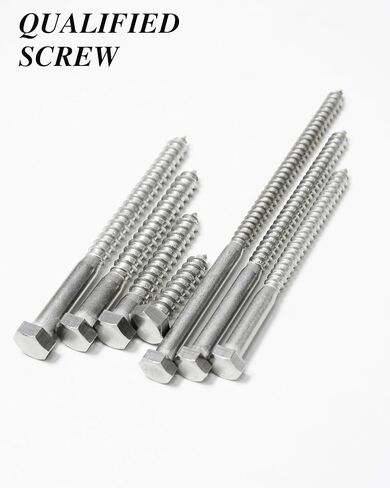 46-Pack 3/8 Hex Head Lag Screws Bolts Assortment Kit with Flat Washers, Black Oxided 304 Stainless Steel 18-8 Heavy Duty 3/8" Lag Bolts for Wood with Hex Socket in Saudi Arabia