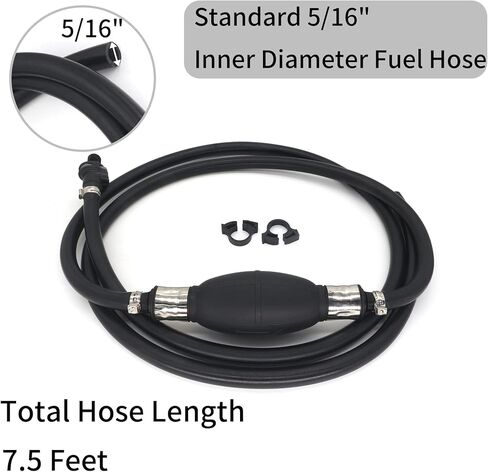 خط وقود القوارب البحرية 5/16 بوصة 7.5FT مع موصل بدون رش 8838HF6 8838TM6 متوافق مع جونسون Evinrude BRP المحركات الخارجية البديلة العالمية in Kuwait