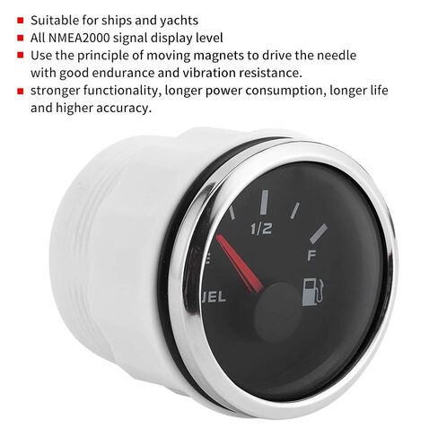 52mm Fuel Level Gauge, IP67 NMEA2000 Signal Display with Anti Fog Curved Glass, for Boats and Yachts in Saudi Arabia