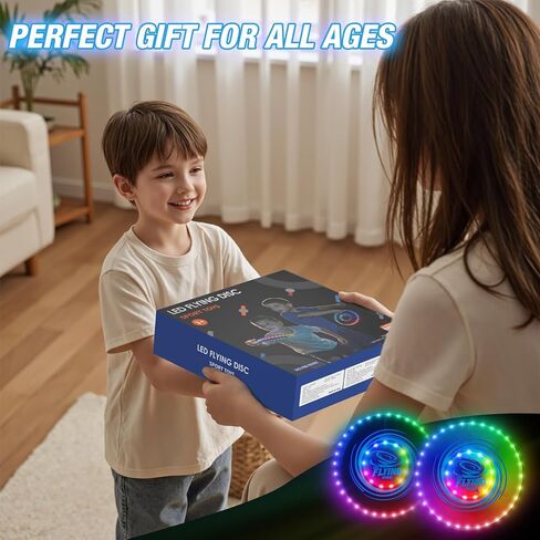 2 حزمة من الأقراص الطائرة المضيئة للأطفال، 45 مصباح LED، 14 وضع إضاءة، حلقة طيران قابلة لإعادة الشحن تتوهج في الظلام للشاطئ، والتخييم، واللعب في الهواء الطلق، وألعاب رياضية للمراهقين والأولاد والبالغين in Kuwait