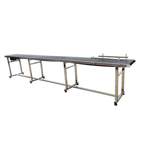 TECHTONGDA PVC Belt Conveyor 177×11.8 Inches Stainless Steel ‌Adjustable Speed Double Guardrail Electric with Non-Slip Rubber Base with Support Roller 110lbs Load in Kuwait