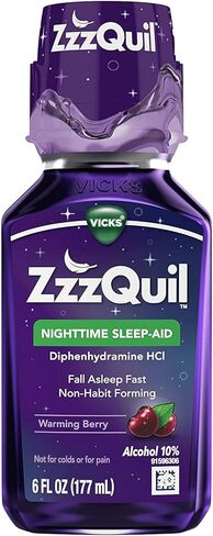 ZzzQuil Vicks Nighttime Sleep-Aid Liquid Warming Berry Flavor - 6 Oz, 2 Pack in Kuwait