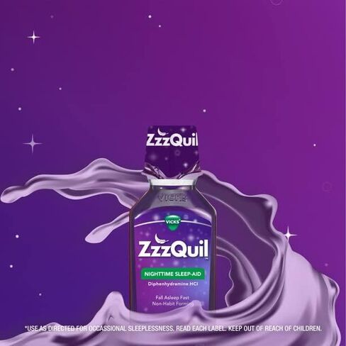 ZzzQuil Vicks Nighttime Sleep-Aid Liquid Warming Berry Flavor - 6 Oz, 2 Pack in Kuwait