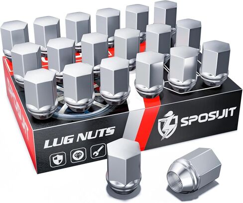 صواميل العروة Sposuit M14x1.5 - بديلة لـ 2010-2017 Chevy Equinox، 2013-2015 Malibu، 2014-2020 Impala - صامولة عروة كروم مغلقة على طراز مصنع المعدات الأصلي (20 قطعة) in Kuwait