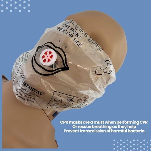سلسلة مفاتيح قناع CPR الطبي من MCR مع قفازات النتريل (عبوة من 3 قطع) in Saudi Arabia