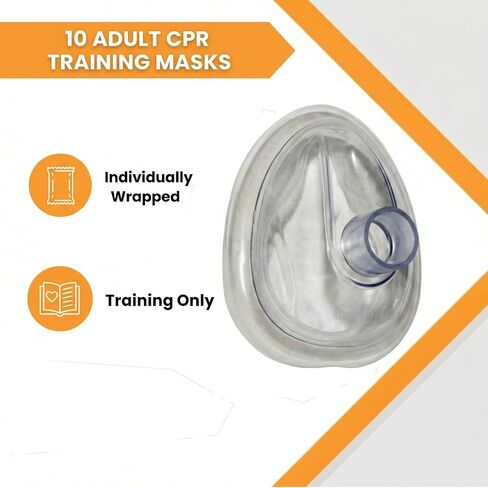 CPR Training Mask Set of 12 with 12 One-Way Valves – Pocket Resuscitator Masks for Adult & Infant CPR Practice, Reusable Training Masks for First Aid, EMT, AED, Lifeguard & CPR Classes in Kuwait