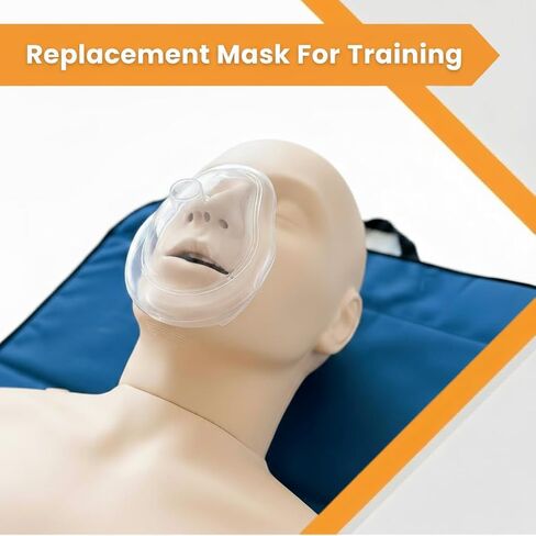 CPR Training Mask Set of 12 with 12 One-Way Valves – Pocket Resuscitator Masks for Adult & Infant CPR Practice, Reusable Training Masks for First Aid, EMT, AED, Lifeguard & CPR Classes in Kuwait