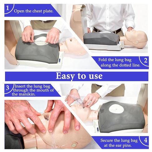 50 قطعة من أليسا، درع للوجه للاستعمال مرة واحدة، أكياس رئة مانيكين للبالغين، تناسب قزم تدريب بريستان الاحترافية CPR وEFR in Kuwait