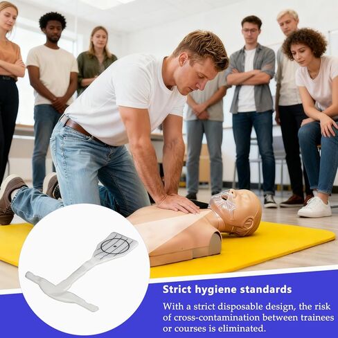 50 قطعة من أليسا، درع للوجه للاستعمال مرة واحدة، أكياس رئة مانيكين للبالغين، تناسب قزم تدريب بريستان الاحترافية CPR وEFR in Kuwait