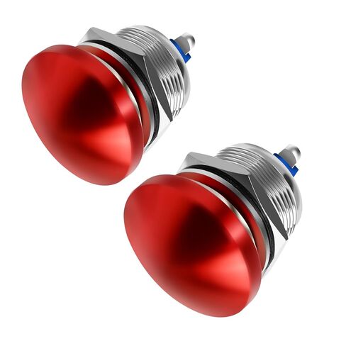 Red Mushroom Head Momentary Push Button Switch IP65 Waterproof 12V 24V 110V 250V AC DC 5A SPST (22mm) in Saudi Arabia