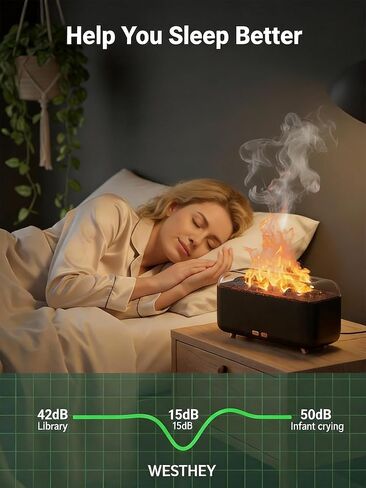 موزع روائح الزيوت العطرية، موزع روائح العلاج العطري لهب الموقد، 500 مل، مرطب عطري للمنزل مع 8 ألوان ضوء ليلي، مؤقت، إيقاف تلقائي، موزع رائحة بدون ضوضاء لغرفة النوم، المكتب، اليوغا in Kuwait