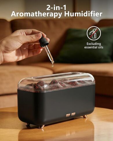 موزع روائح الزيوت العطرية، موزع روائح العلاج العطري لهب الموقد، 500 مل، مرطب عطري للمنزل مع 8 ألوان ضوء ليلي، مؤقت، إيقاف تلقائي، موزع رائحة بدون ضوضاء لغرفة النوم، المكتب، اليوغا in Kuwait