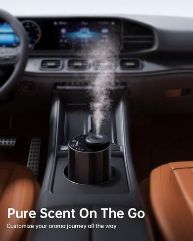 Waterless Essential Oil Diffuser with 4 x 10mL Hotel Scent Fragrance Oils, Rechargeable Car Diffuser Air Freshener Machine, 3 Timer & 3 Mist Modes, Aromatherapy Kit for Home in Kuwait