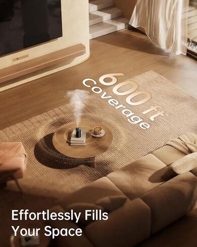 Waterless Essential Oil Diffuser with 4 x 10mL Hotel Scent Fragrance Oils, Rechargeable Car Diffuser Air Freshener Machine, 3 Timer & 3 Mist Modes, Aromatherapy Kit for Home in Kuwait