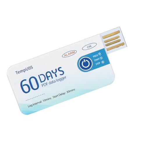 5 قطع مسجل درجة حرارة USB للاستعمال مرة واحدة، مسجل بيانات بسعة 10000 بيانات، دقة عالية ±0.5 درجة مئوية للأغذية والمنتجات الكيميائية صغيرة الحجم in Saudi Arabia