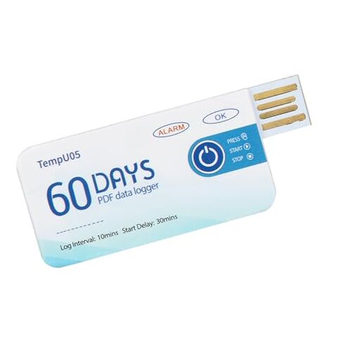 5 قطع مسجل درجة حرارة USB للاستعمال مرة واحدة، مسجل بيانات بسعة 10000 بيانات، دقة عالية ±0.5 درجة مئوية للأغذية والمنتجات الكيميائية صغيرة الحجم in Saudi Arabia