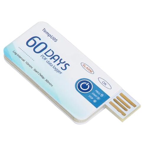 5 قطع مسجل درجة حرارة USB للاستعمال مرة واحدة، مسجل بيانات بسعة 10000 بيانات، دقة عالية ±0.5 درجة مئوية للأغذية والمنتجات الكيميائية صغيرة الحجم in Saudi Arabia