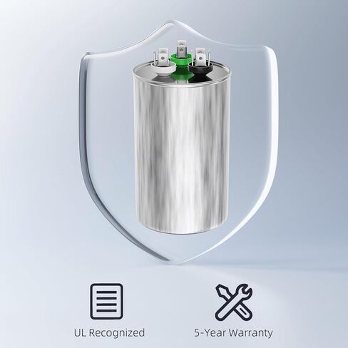 [UL Recognized] FOCSPROD 45+5 uF 45/5 MFD ±6% 370V/440V CBB65B Dual Run Round Capacitor for AC Unit Fan Motor Start, Heat Pump or Condenser, HVAC A/C Replacement Run Start Capacitor in Kuwait