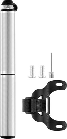 مضخة دراجة صغيرة مع مقياس من JULAI، مضخة إطار يدوية محمولة - منفاخ إطار الدراجة بإبرة كروية - تناسب صمامات بريستا وشرايدر - خفيفة الوزن لدراجات الطرق الجبلية ودراجات BMX - ضغط عالي 160 رطل لكل بوصة مربعة in Kuwait