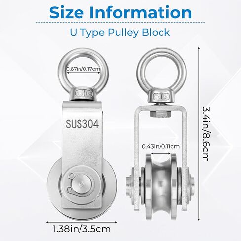 4 حزمة كابل بكرة عجلة الفولاذ المقاوم للصدأ بكرة دوارة كتلة الصمت دوران عجلة الجر لنظام البكرة رفع معدات الصالة الرياضية حبل الغسيل in Saudi Arabia