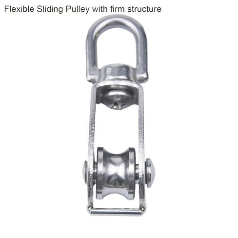 4Pcs 304 Stainless Steel M15 Silver Single Pulley, M15 Lifting Single Pulley Block, Wire Rope Hanging Wire Towing Wheel, Heavy Duty Single Wheel Swivel Lifting Rope Pulley Block in Saudi Arabia