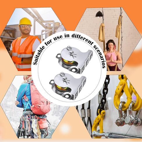 16 حزمة من البكرات المثبتة على الحائط، بكرة واحدة للتركيب على السقف مقاس 1-1/2 بوصة لحمل سلك أو حبل 3/8 بوصة، 420 رطلًا، بكرة رفع صغيرة شديدة التحمل، عجلة صامتة مطلية بالزنك in Saudi Arabia