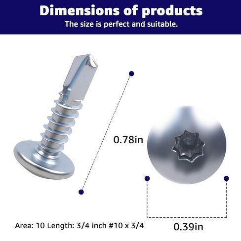 #10 x 3/4" Trailer Exterior Self Tapping Screws - Zinc Coated Truss Head Self Tapping Sheet Metal Screws - Compatible with Enclosed Trailers(200 Pack) in Kuwait