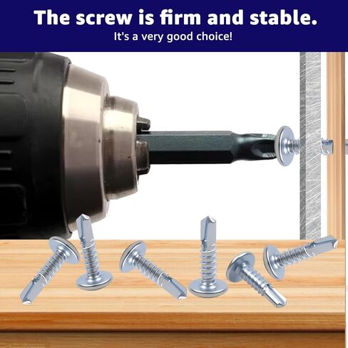 #10 x 3/4" Trailer Exterior Self Tapping Screws - Zinc Coated Truss Head Self Tapping Sheet Metal Screws - Compatible with Enclosed Trailers(200 Pack) in Kuwait