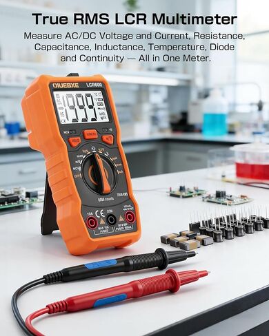 جهاز قياس رقمي متعدد LCR600 LCR، 6000 عدد اختبار مقاومة السعة RMS الحقيقية مع كاشف الجهد NCV، درجة حرارة التردد تيار متردد/تيار مستمر in Kuwait