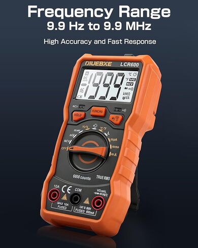 جهاز قياس رقمي متعدد LCR600 LCR، 6000 عدد اختبار مقاومة السعة RMS الحقيقية مع كاشف الجهد NCV، درجة حرارة التردد تيار متردد/تيار مستمر in Kuwait