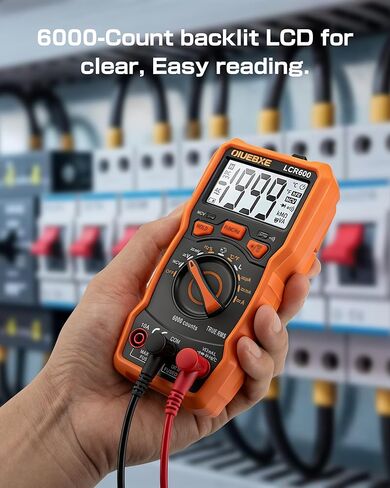 جهاز قياس رقمي متعدد LCR600 LCR، 6000 عدد اختبار مقاومة السعة RMS الحقيقية مع كاشف الجهد NCV، درجة حرارة التردد تيار متردد/تيار مستمر in Kuwait