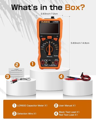 جهاز قياس رقمي متعدد LCR600 LCR، 6000 عدد اختبار مقاومة السعة RMS الحقيقية مع كاشف الجهد NCV، درجة حرارة التردد تيار متردد/تيار مستمر in Kuwait