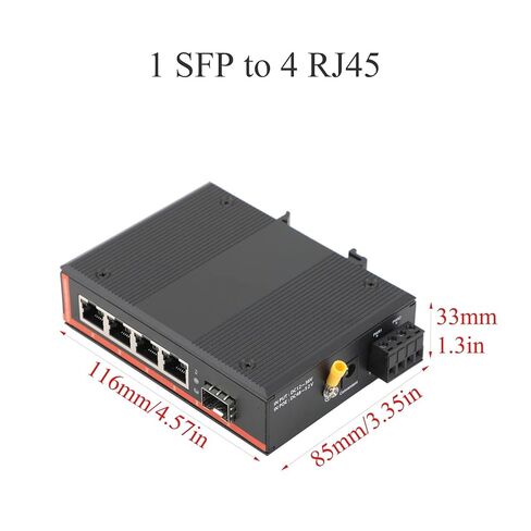 1 قطعة جيجابت SFP محول الوسائط الصناعية 1 SFP إلى 4 RJ45 10/100/1000M 550M/2KM/3KM in Saudi Arabia