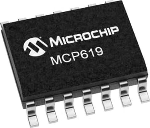Microchip Technology, MCP619T-I/SL, Quad Op-Amp - 2.3 to 5.5V - 25uA - Rail to Rail Output - -40°C to +85°C - 14-Lead SOIC (10 Item/s) in Saudi Arabia