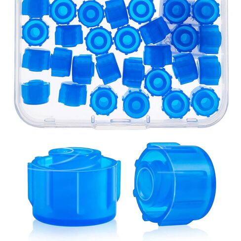 100 Pcs Syringe Tip Caps with Storage Box - Fits Luer Lock & Luer Slip Syringes Cap, Easy Dispensing for Feeding Tubes & Lab Use, Non-Sterile, Blue in Kuwait