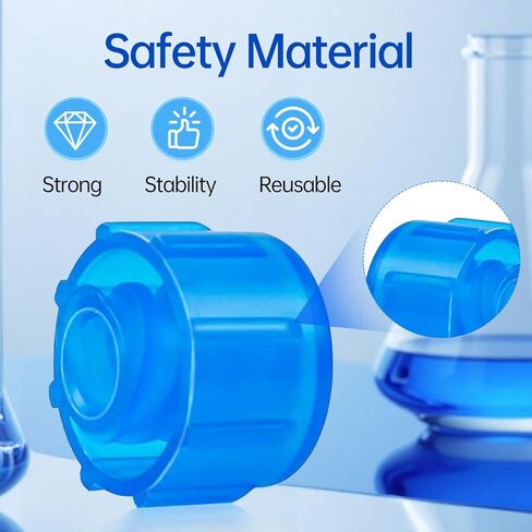 100 Pcs Syringe Tip Caps with Storage Box - Fits Luer Lock & Luer Slip Syringes Cap, Easy Dispensing for Feeding Tubes & Lab Use, Non-Sterile, Blue in Kuwait